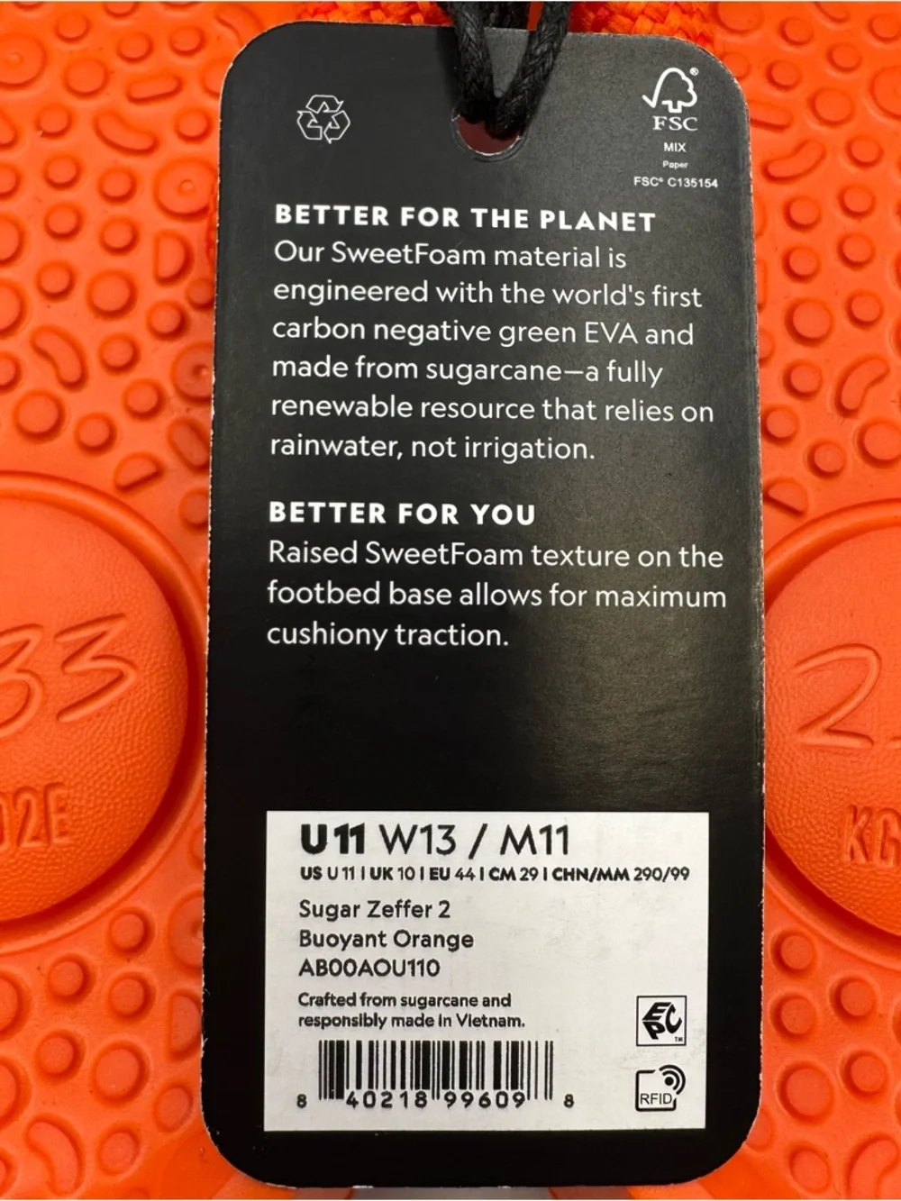 Allbirds Sugar Zeffer 2 Flip Flops Buoyant Orange 